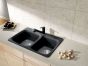 Kitchen Sink - Vienna - 2 Bowls - 1 Hole - Silgranit - Ash - 31" x 20.5" x 8"