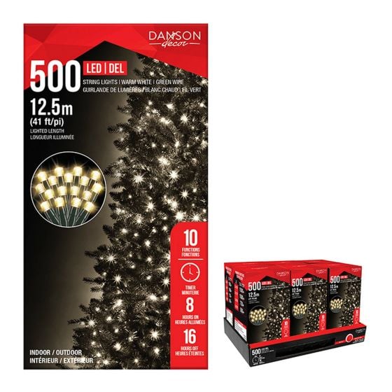 Set of 500 LED Lights - 3 mm - Warm White