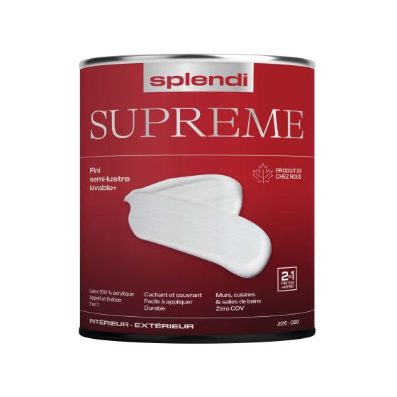 Peinture SPLENDI Supreme, Semi-lustré, Blanc, 946 ml