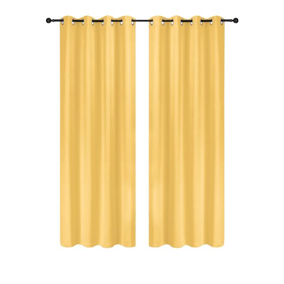 Total Blackout Curtain with Metal Grommets 84 L - Mustard