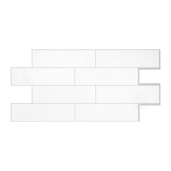 Tuile murale autoadhésive Smart Tiles Oslo Blanc  22,56 po x 10,88 po (2,80 pi²/paquet de 2)