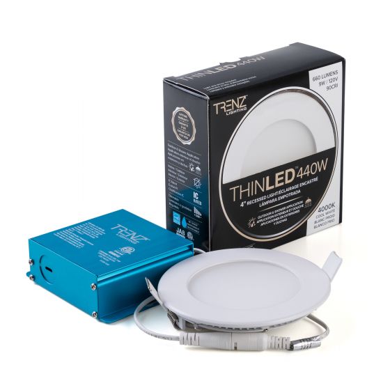 TRENZ ThinLED Round Recessed LED Fixture - Cool White - 4"