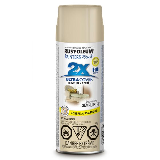 Ultra Cover 2X Spray Paint - Indoor/Outdoor - Semi-Gloss - Ivory Bisque - 340 g