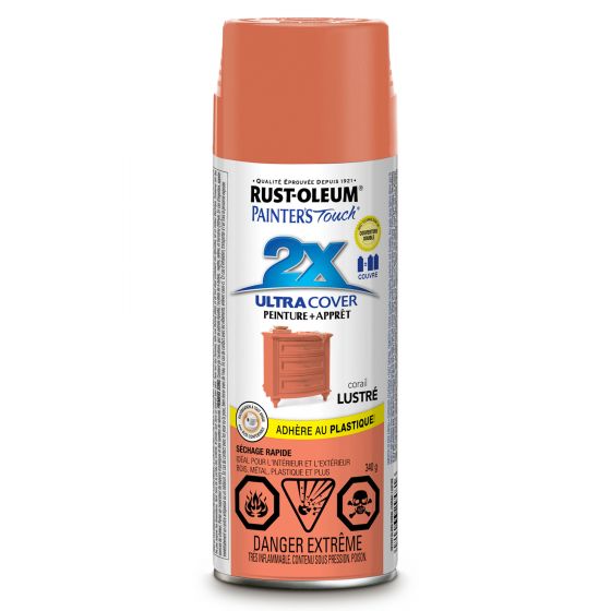 Ultra Cover 2X Spray Paint - Indoor/Outdoor - Gloss - Coral - 340 g