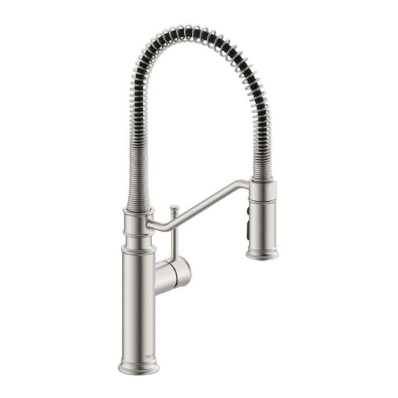 Prodeco Single Handle Pull-Down Kitchen Sink Faucet with Spring Spout - Stainless Steel