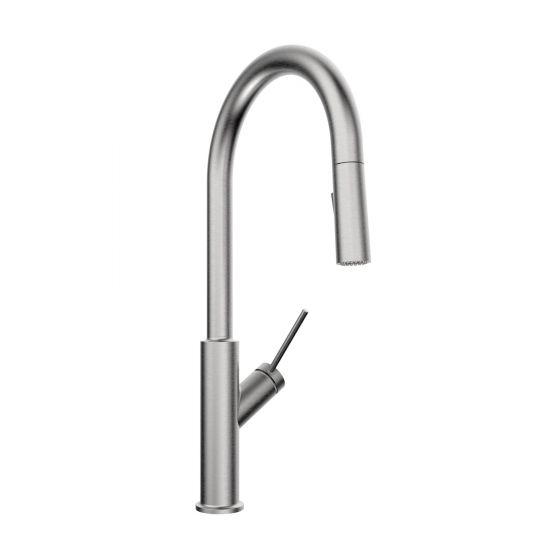 Svelta Kitchen Sink Faucet with Swivel Pull-Down Spout - Stainless Steel