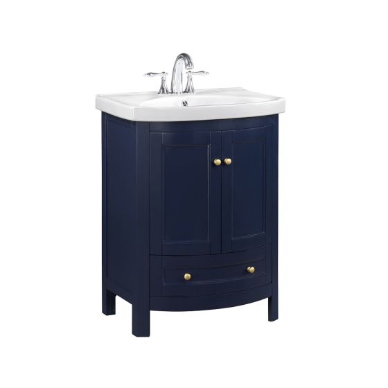 Meuble-lavabo, Bellina, bleu, 2 portes/1 tiroir, 24,6" x 34"