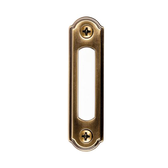 Wired LED Push Button Doorbell - Surface Mount, Antique Brass