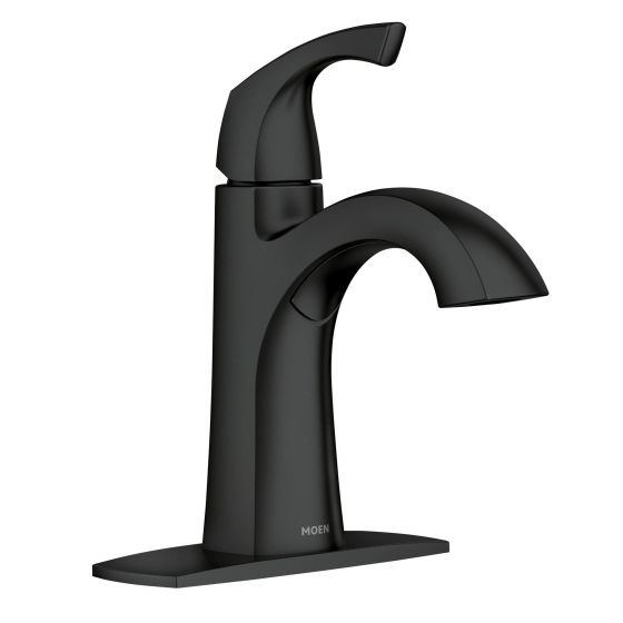Lindor Bathroom Sink Faucet - 1 Lever - Matte Black - 4" Centerset