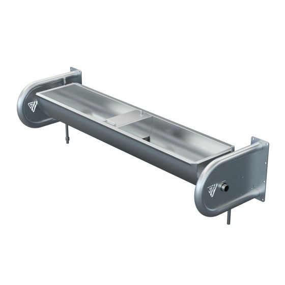 Round Bottom  Trough With Wall Mounts - 72"