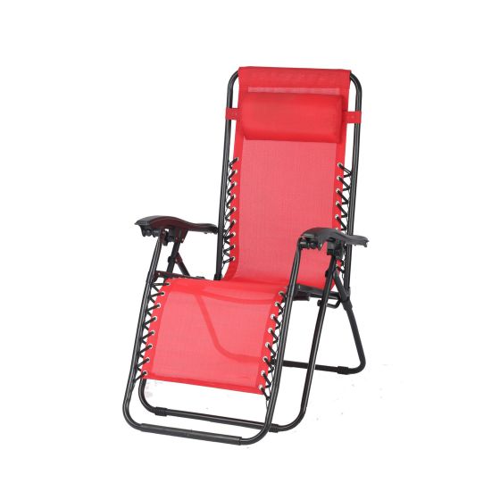 Chaise longue d'extérieur Relax, 65 x 91 x 113 cm, rouge