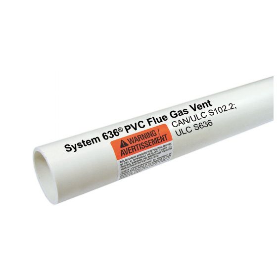 System 636 PVC FGV Pipe - Plain End - 3" x 10' - White