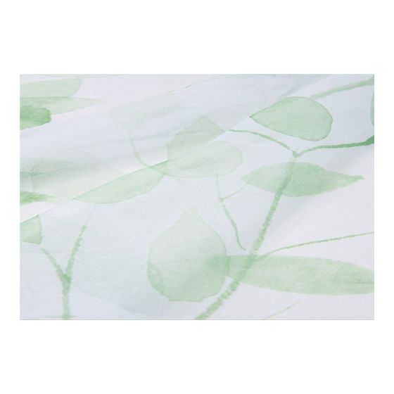 Panneau de rideau avec œillets en métal, imprimé de feuilles vertes, 52" x 84"