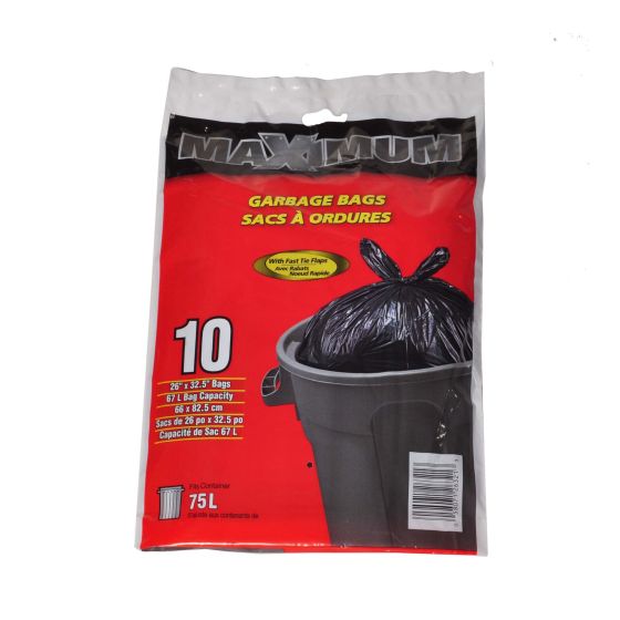 Garbage Bag - Black - 10/Pkg