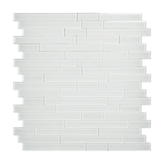 Wall Mosaic -  Serenity - White - Glass - 11 2/3" x 11 2/3" x  1/5"