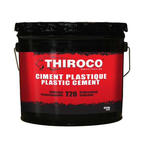 THIROCO Professional Plastic Cement CR-20 - Dry and Wet Surfaces - Black - 13.6 kg