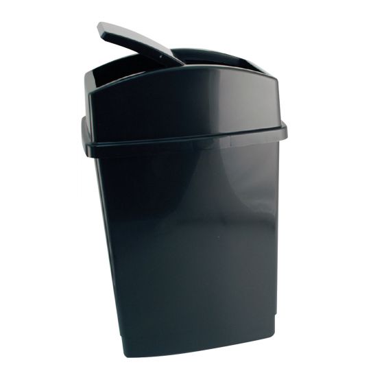 Swing top garbage can