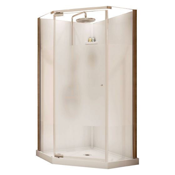 Shower - Begonia - 36" x 36" x 72" - Reversible Door - White and Clear