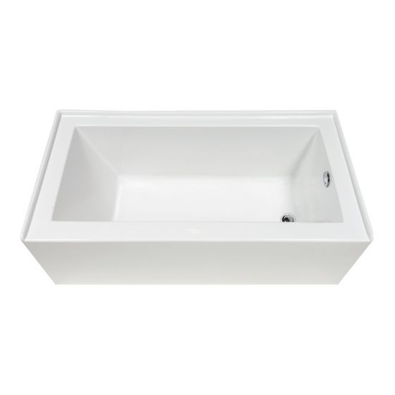 Elara Cubic-Shaped Bathtub - 60" x 31" - Acrylic - White