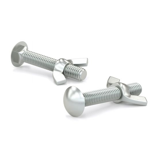 Carriage Bolts with Butterfly Nut, Pan Head
