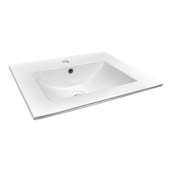 Square Drop-In Sink - 23 1/2" x 18" - White