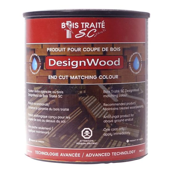 Teinture pour bois traité DesignWood, cèdre, 946 ml