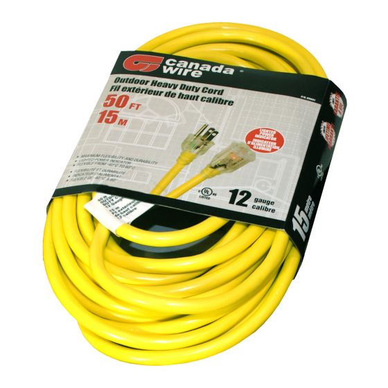 SJTW Outdoor Cord - 15 A - Yellow