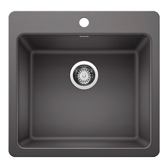 Kitchen Sink - Corence - 1 Bowl - 1 Hole - Silgranit - Ash - 21.25" x 20.5" x 8"