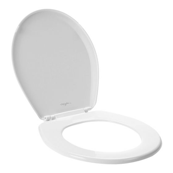 Siège de toilette rond en plastique Econo, blanc, 14.31" x 15.13"