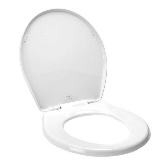 Siège de toilette rond en plastique Deluxe, blanc, 14,69" x 14,75"