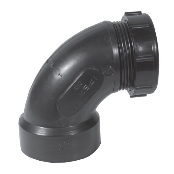 ABS DWV 90˚ Elbow with Slip Joint Nut