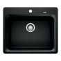 Kitchen Sink - Vision - 1 Bowl - 1 Hole - Silgranit - Charcoal Black - 25" x 20.75" x 8"