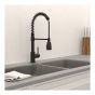 Robinet pour évier de cuisine avec bec amovible pivotant Professio, noir mat