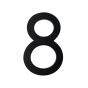 Chiffre d'adresse style Designer #8, noir mat, 5"