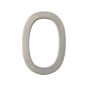 Chiffre d'adresse style Designer #0, nickel satiné, 5"