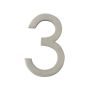 Chiffre d'adresse style Designer #3, nickel satiné, 5"
