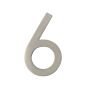 Chiffre d'adresse style Designer #6, nickel satiné, 5"