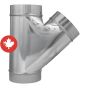 Wye Duct - 6" x 6" x 6" - 30-Gauge Galvanized Steel