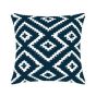 Coussin extérieur géométrique Bleu profond 17" x 17"