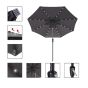 Parasol avec lumières DEL inclinable à 8 branches, en aluminium, 9' DIA, gris