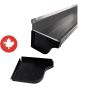 Gutter End Cap - Galvanized Steel - Left - Black