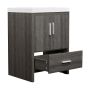 Meuble-lavabo, Smally, 2 portes/1 tiroir, gris charbon, 24" x 33 1/2"