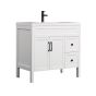 Meuble-lavabo, Nord, 2 portes/2 tiroirs, blanc mat, 36" x 35 3/4"