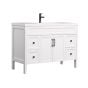 Meuble-lavabo, Nord, 2 portes/4 tiroirs, blanc mat, 48" x 35 3/4"