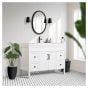 Meuble-lavabo, Nord, 2 portes/4 tiroirs, blanc mat, 48" x 35 3/4"
