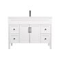 Meuble-lavabo, Nord, 2 portes/4 tiroirs, blanc mat, 48" x 35 3/4"
