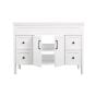 Meuble-lavabo, Nord, 2 portes/4 tiroirs, blanc mat, 48" x 35 3/4"