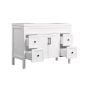 Meuble-lavabo, Nord, 2 portes/4 tiroirs, blanc mat, 48" x 35 3/4"