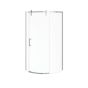 Ensemble porte et base de douche, Outback Round, gauche, 36" x 36" x 75 5/8", verre clair, chrome