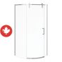 Door and Base Shower Kit - Outback Round - Right - 36" x 36" x 75 5/8" - Clear Glass - Chrome